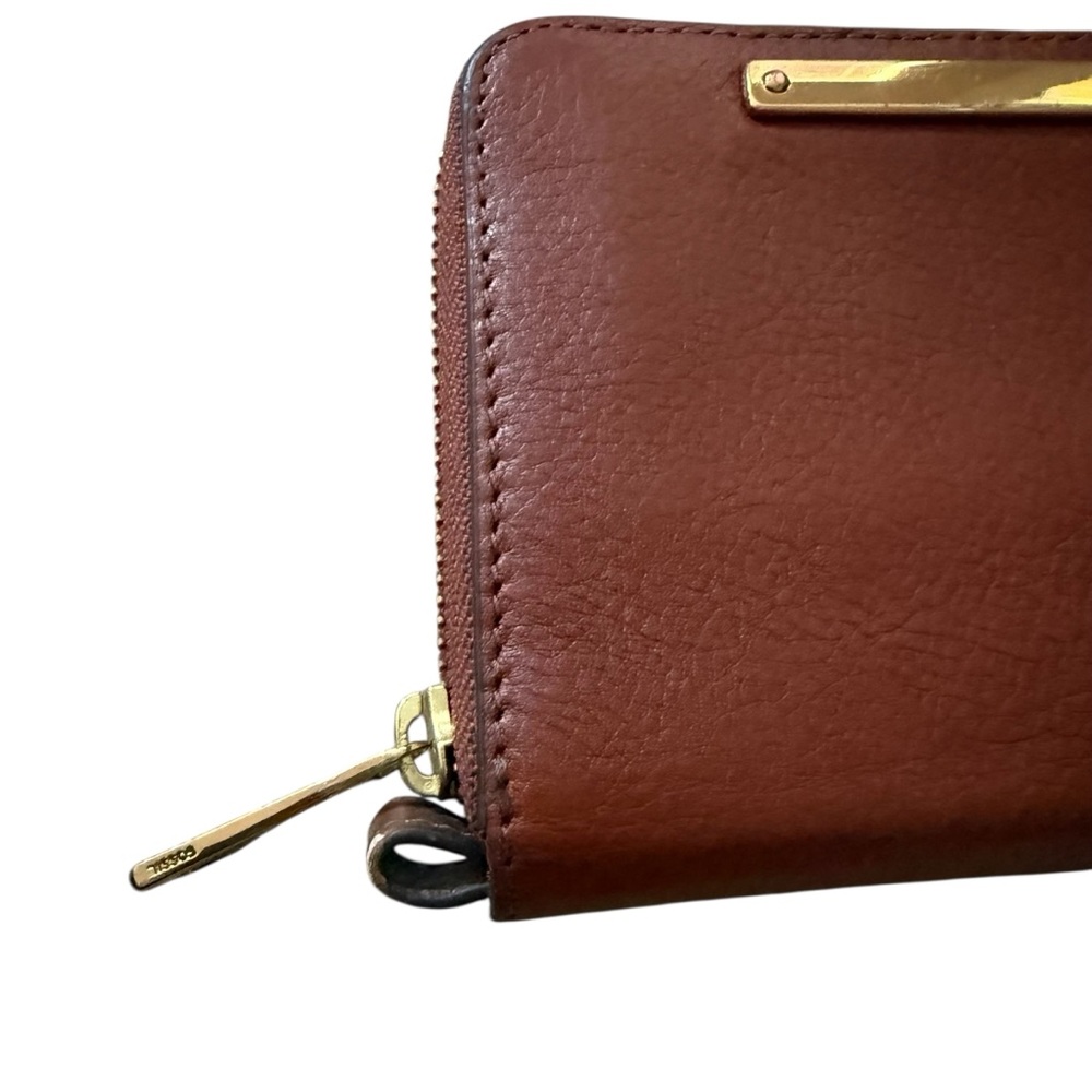 Fossil Chestnut Leather Wallet with Gold Accent - Picture 3 of 8